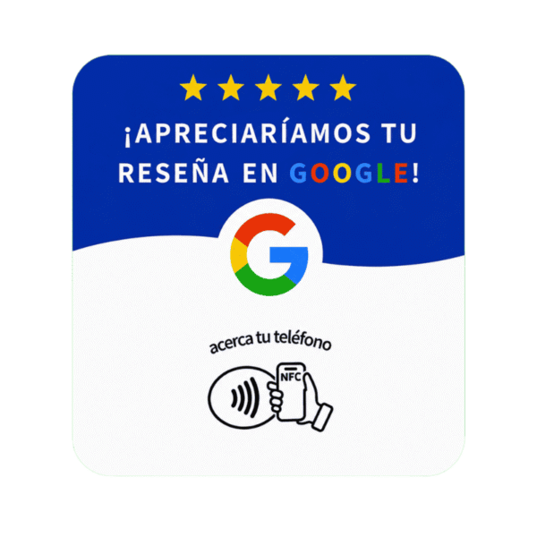 Tarjeta NFC Google reseñas en blanco Tarjeta NFC Google Reseñas